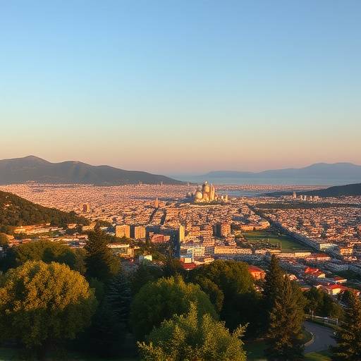 Une vue panoramique de la ville de Nice depuis la Colline du Château